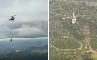 Imagem ilustrativa da imagem VÍDEO | Parapentista é resgatado de helicóptero em área de difícil acesso no ES