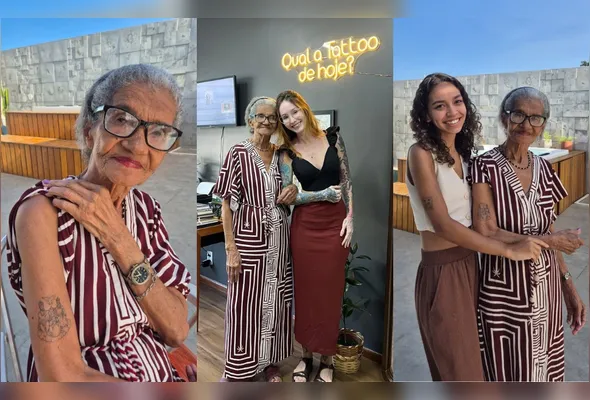 Imagem ilustrativa da imagem Aos 94 anos, Dona Lilia faz a primeira tatuagem: "Uma injeção dói muito mais"