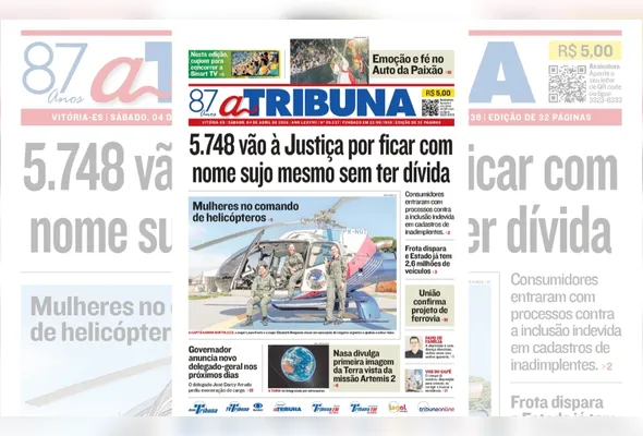 Imagem ilustrativa da imagem Confira os destaques do jornal A Tribuna deste sábado