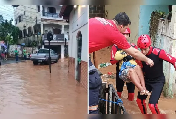 Corpo de Bombeiros Militar do Espírito Santo resgatou duas idosas e uma jovem com deficiência que estavam ilhadas