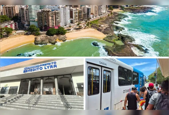 Vista geral de Guarapari, espaço onde está instalada a Farmácia Cidadã e passageiros do Transcol: melhorias