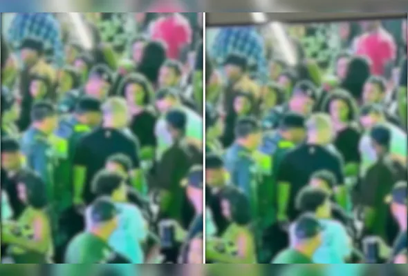 Homem foi preso em meio ao público durante a festa