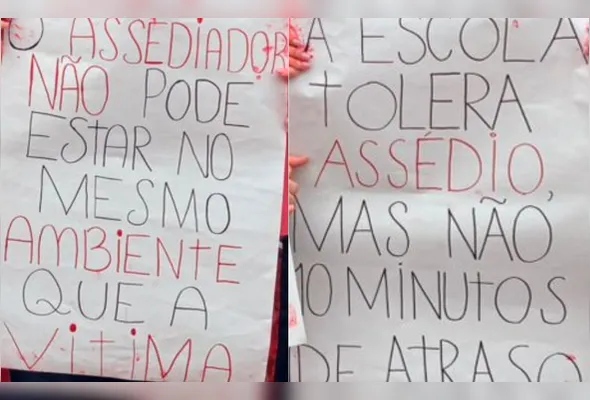 Cartazes feitos pelas estudantes