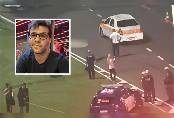 Alexandre Prandi (destaque)  foi atingido por um táxi ao atravessar a Dante Michelini, na altura da Mata da Praia