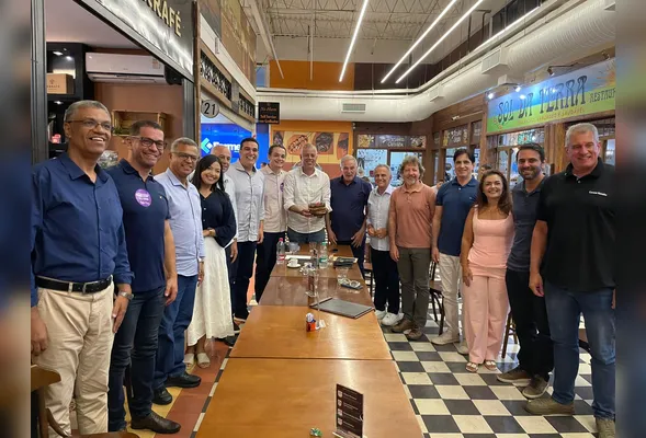 Pazolini, Evair, Musso, Zanon, Goggi, Manato e demais lideranças