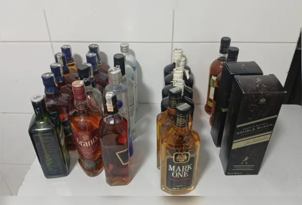 Bebidas apreendidas durante tentativa de furto