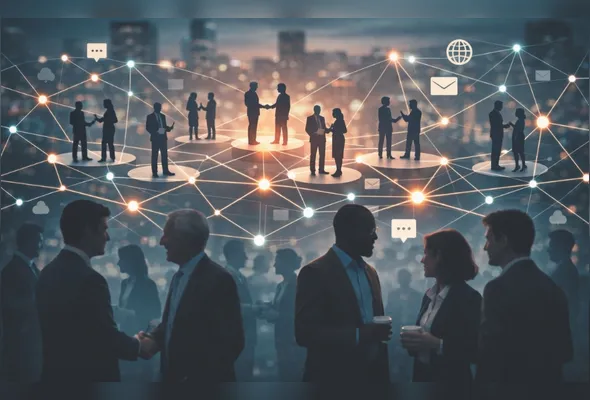 Imagem criada por Inteligência Artificial para representar networking: desenvolvimento de rede de contatos