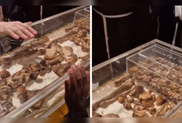 Ossos de São Francisco de Assis estão em exibição na Basílica de São Francisco de Assis, na Itália