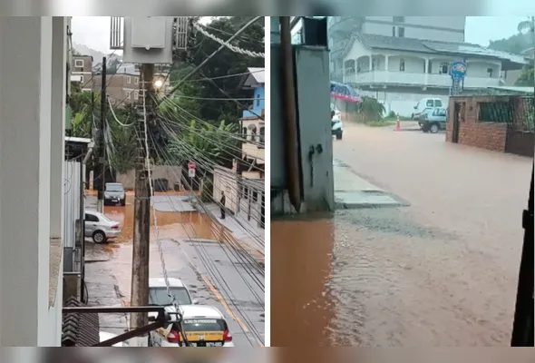 Ruas alagadas após temporal