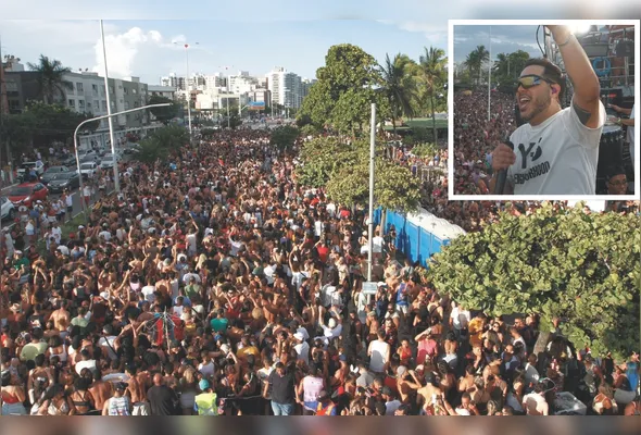 O cantor tomate animou a multidão com seus hits mais famosos na Praia de Camburi