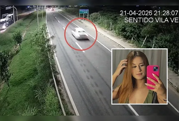 Videomonitoramento mostra o carro onde Sara (destaque) estava