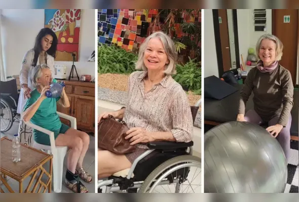 Célia Maria Cassiano em diferentes estágios da doença, diagnosticada em 2024: processo degenerativo