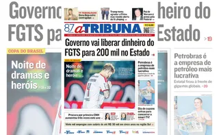Imagem ilustrativa da imagem Confira os destaques do jornal A Tribuna desta sexta-feira
