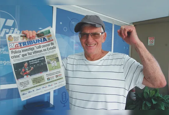Joel Mazoco, de 85 anos, é assinante há 12 anos. Ele conta que deposita os cupons na urna localizada na sede da Rede Tribuna, na Ilha de Santa Maria