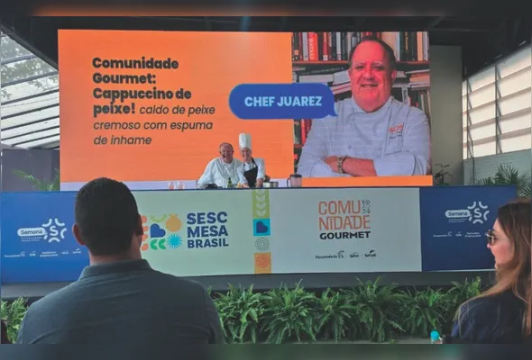 Aula-show do chef Juarez Campos ensinou a preparar uma entrada sofisticada e nutritiva, com peixe e inhame