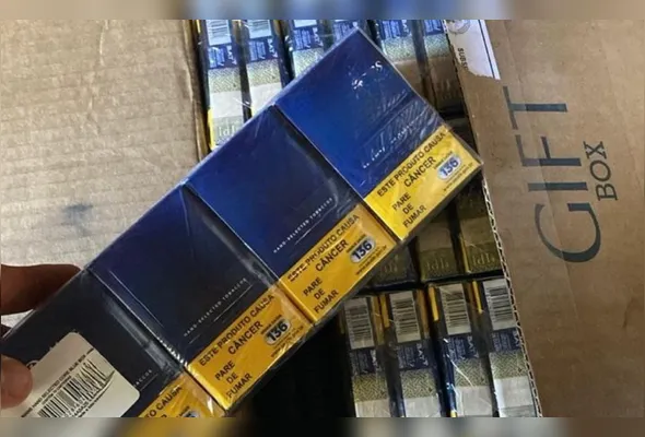 37 caixas de cigarros foram apreendidas