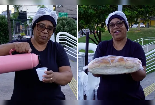 Dona Marizete vende cafés, bolos e pães em Vitória