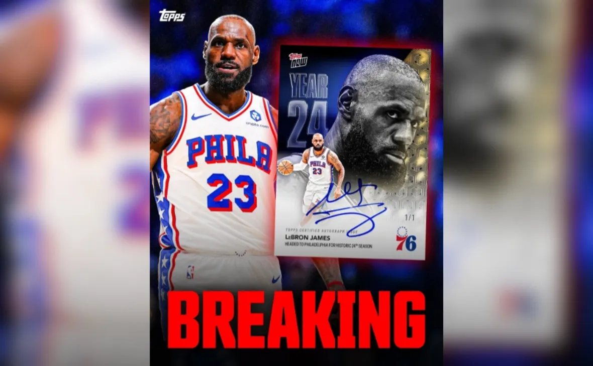 Imagem ilustrativa da imagem LeBron James surpreende e anuncia adeus da carreira no Philadelphia 76ers