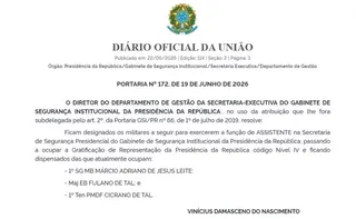 Imagem ilustrativa da imagem GSI nomeia major 'Fulano de Tal' e tenente 'Cicrano de Tal' para segurança de Lula