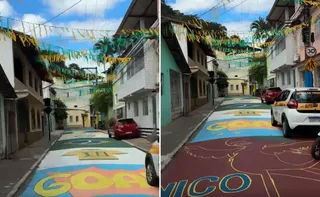 Imagem ilustrativa da imagem Rua em homenagem a único capixaba campeão da Copa é decorada em Santa Leopoldina