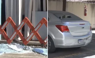 Imagem ilustrativa da imagem Suspeito bate em 7 veículos, agride síndico e quebra fachada de prefeitura