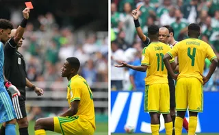 Imagem ilustrativa da imagem Treinador sul-africano na Copa questiona expulsão e critica Wilton Pereira Sampaio