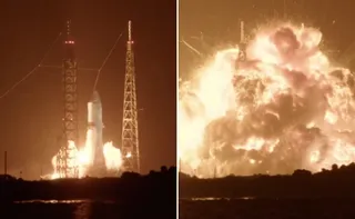 Imagem ilustrativa da imagem VÍDEO: foguete da Blue Origin explode na plataforma de lançamento durante teste