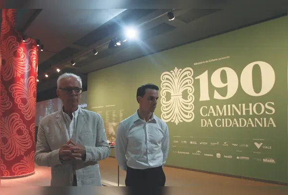 Ronaldo Barbosa e Giuliano  Nader explicaram que a exposição, aberta até 31 de julho, é fruto de pesquisa