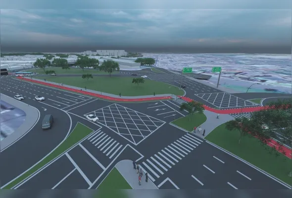 Projeção da Terceira Via, que terá 4,25 km de extensão, pistas amplas e ciclovia em todo o percurso, passando por diversos bairros do município