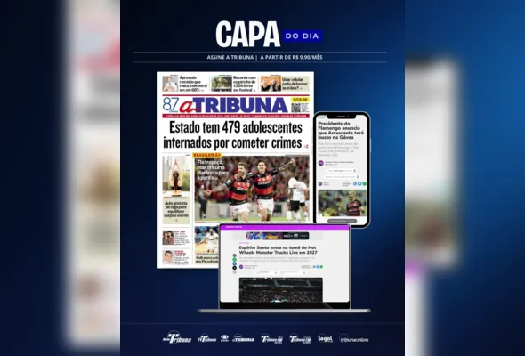 Imagem ilustrativa da imagem Confira os destaques do jornal A Tribuna desta segunda-feira