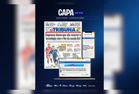 Imagem ilustrativa da imagem Confira os destaques do jornal A Tribuna deste domingo