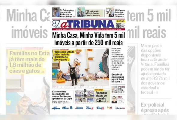 Imagem ilustrativa da imagem Confira os destaques do jornal A Tribuna deste sábado