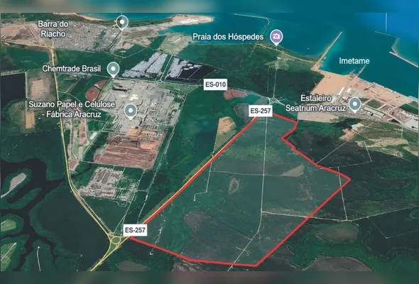 Área da GWM destacada no mapa