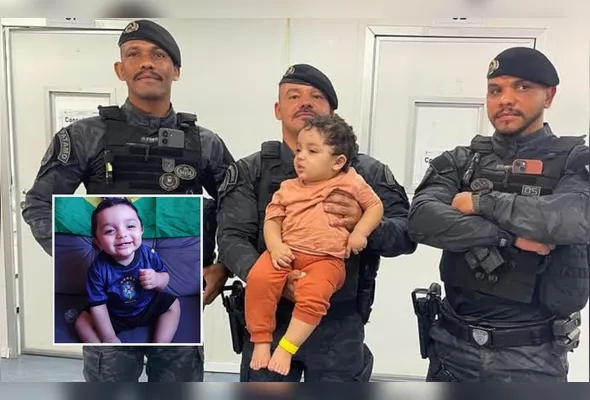 Equipe da Guarda Municipal de Marataízes salvou o bebê Lucas Machado, de 9 meses, após ele se engasgar com a tampa de uma pomada