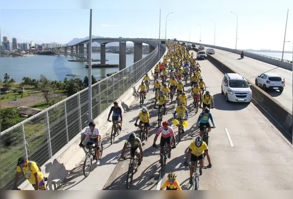 Pedalaço Pela Paz terá percurso pela Terceira Ponte na manhã deste domingo (31); concentração acontece às 7h30 e saída prevista para às 8h00, na Praça do Papa, em Vitória