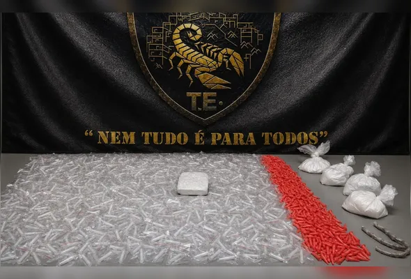 Material apreendido pela polícia militar