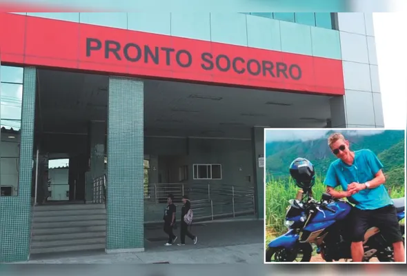 Hospital Estadual de Urgência e Emergência, onde Gilberto Aurich (destaque) deu entrada e não resistiu