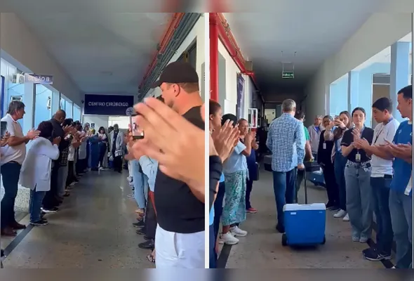 Imagem ilustrativa da imagem VÍDEO: Funcionários de hospital fazem corredor de honra após doação de órgãos no ES
