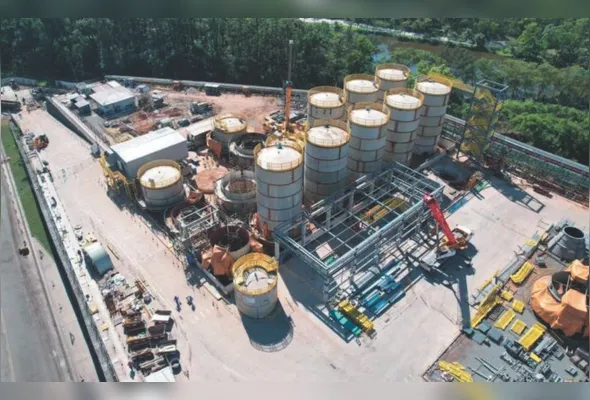 Planta industrial da usina que está sendo instalada