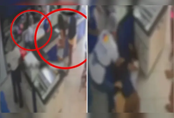 Ação foi registrada por câmera de videomonitoramento