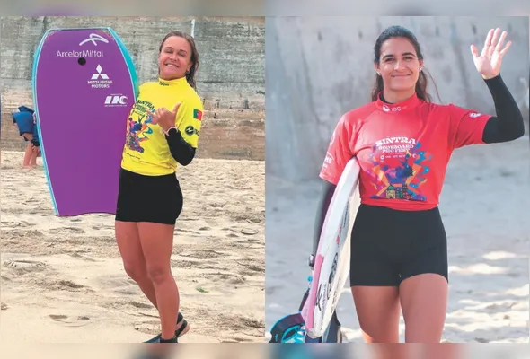 Luna Hardman e Neymara Carvalho comemoram a classificação para o Round 5 da etapa de Sintra