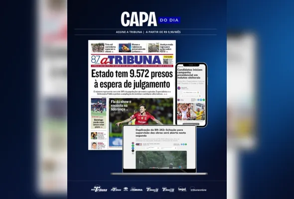 Imagem ilustrativa da imagem Confira os destaques do jornal A Tribuna desta segunda-feira
