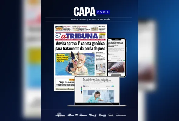 Imagem ilustrativa da imagem Confira os destaques do jornal A Tribuna desta terça-feira