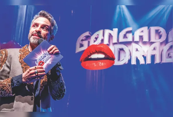 o comediante Bruno Motta é o criador e apresentador do “Gongada Drag"