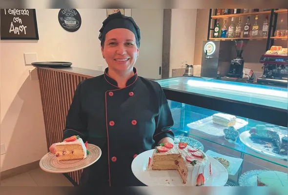 A chef Tatiana Módolo buscou na memória afetiva e fez uma releitura da torta de morango que aprendeu com a avó