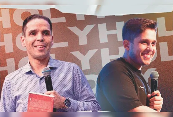 Os pastores Hernane Santos e Gian Santos participam do Holy Teens, conferência para adolescentes e jovens em Cariacica