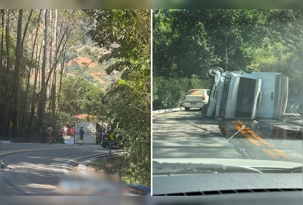 Idoso foi atingido e atropelado pelo caminhão, após veículo perder o freio