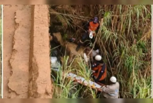 Homem foi parar em uma área de difícil acesso