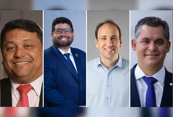 Candidatos de Linhares pelo Podemos e o presidente do partido, Gilson Daniel