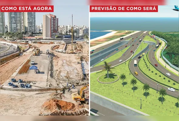 As obras do Mergulhão de Camburi entraram agora na fase de maior intensidade da execução, com a contenção e construção das paredes estruturais, além das escavações profundas